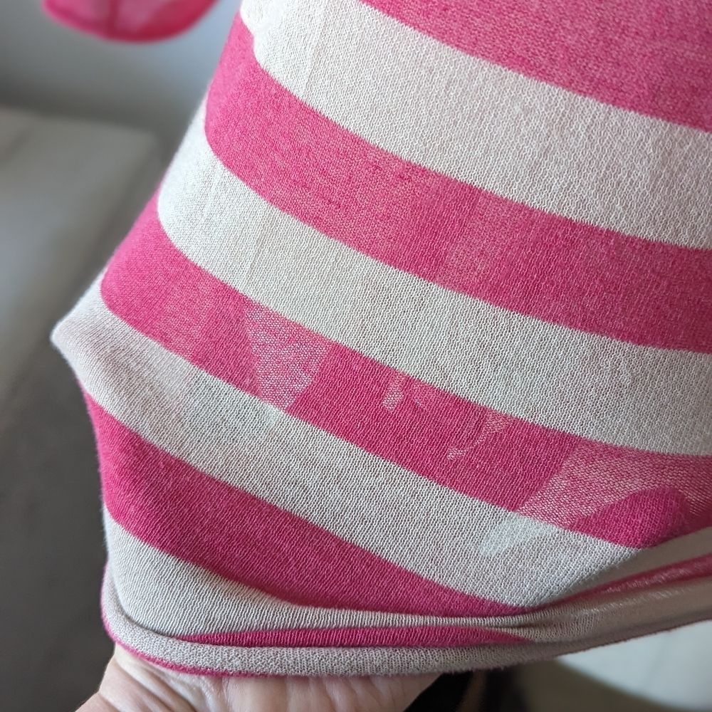 Sheer Tory Burch pink stripe sweater M - Picture 7 of 9